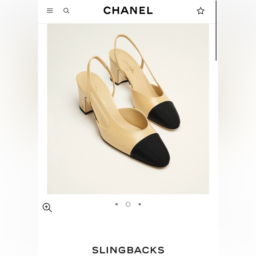 Chanel SLINGBACKS
Goatskin & Grosgrain
Beige & Black authentic size 38 7.5 US